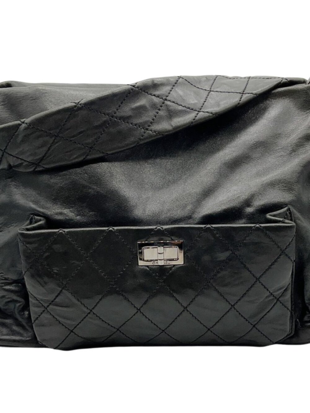 Chanel Black Lambskin Leather 8 Knots Hobo Bag